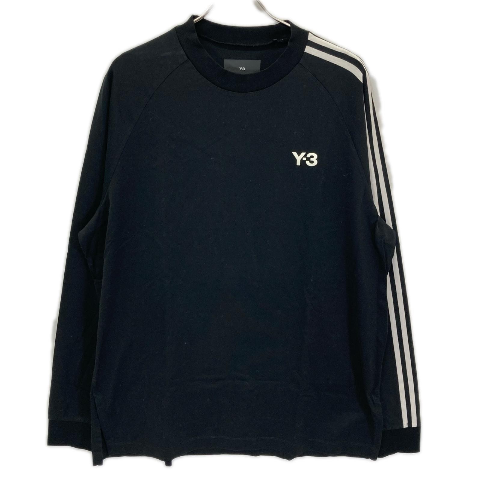 ワイスリー H44800 ブラック 3S LS TEE スリーストライプ ロンT M