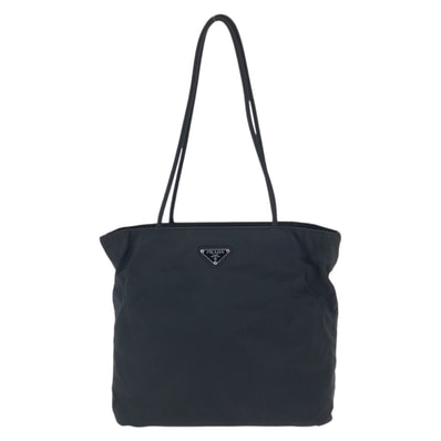 美品 PRADA プラダ テスート 三角ロゴプレート ブラック 黒 シルバー金具 ナイロン ショルダーバッグ トートバッグ 603243 【中古】