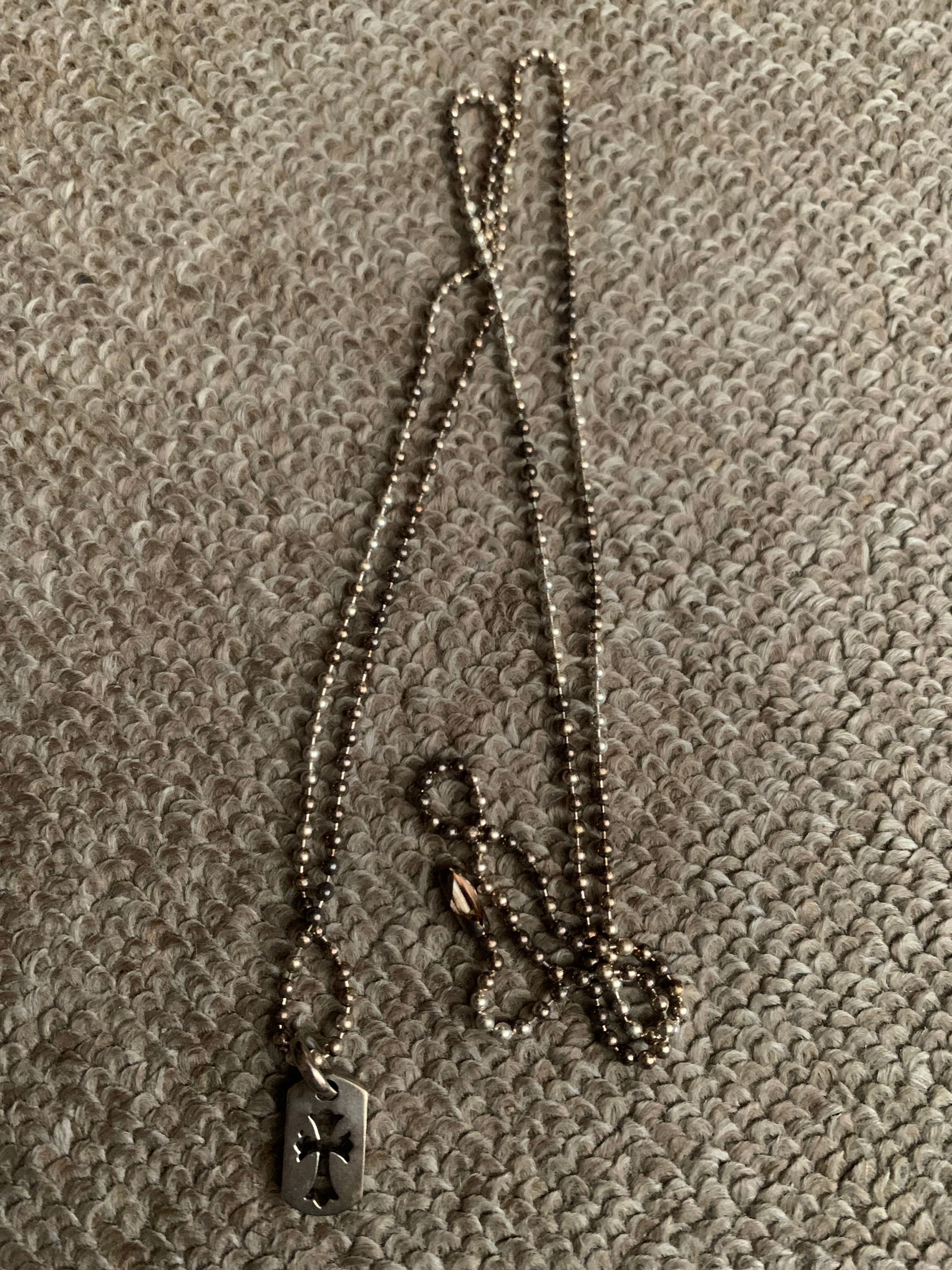 Chrome Hearts Dog Tag Tiny Cut Out Cross "Silver"