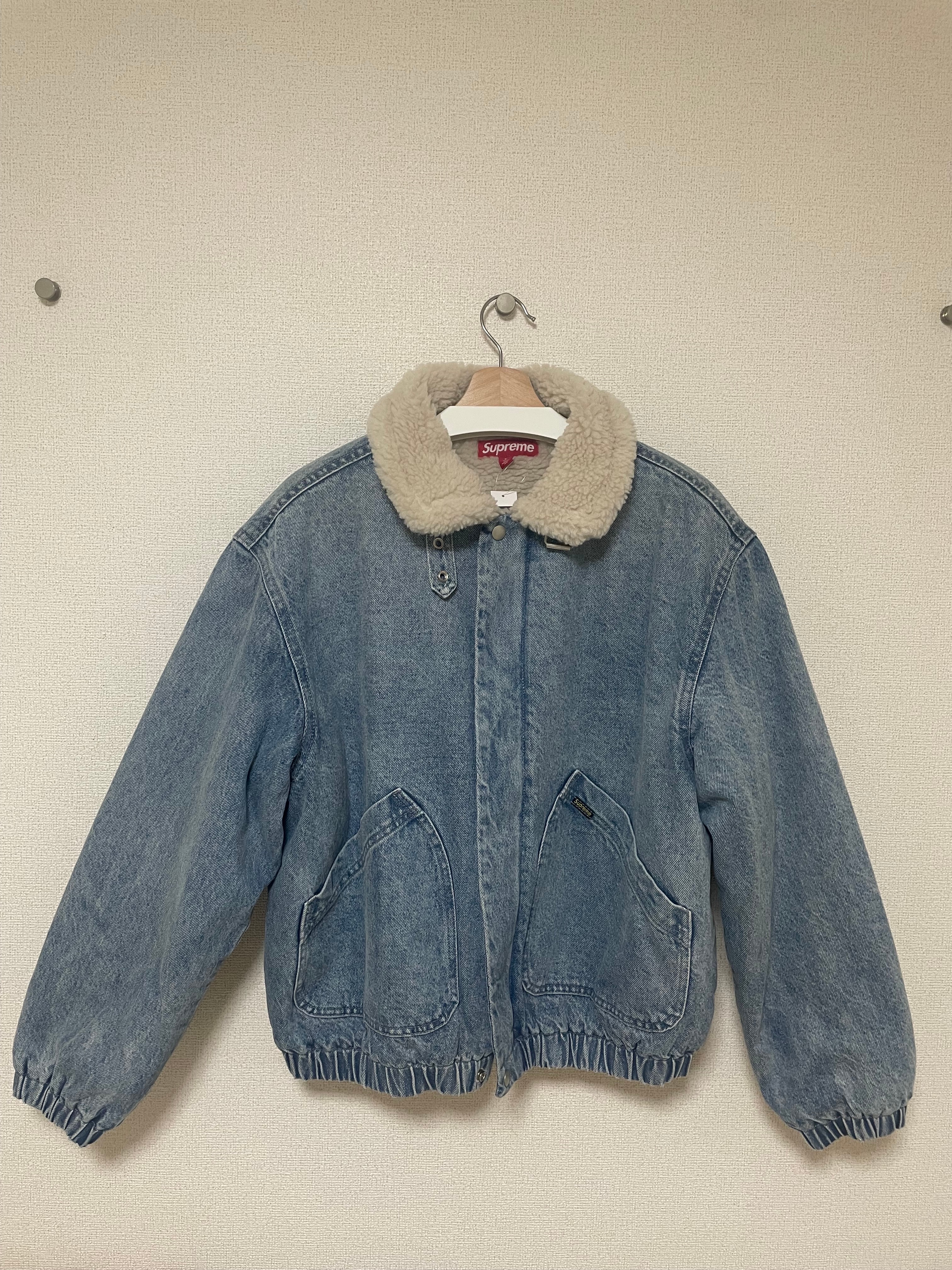 Supreme Faux Shearling Lined Bomber Jacket "Denim"