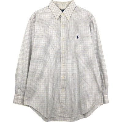 古着 ラルフローレン Ralph Lauren CLASSIC FIT クラシックフィット 長袖 ボタンダウンチェックシャツ メンズL相当/eaa661347