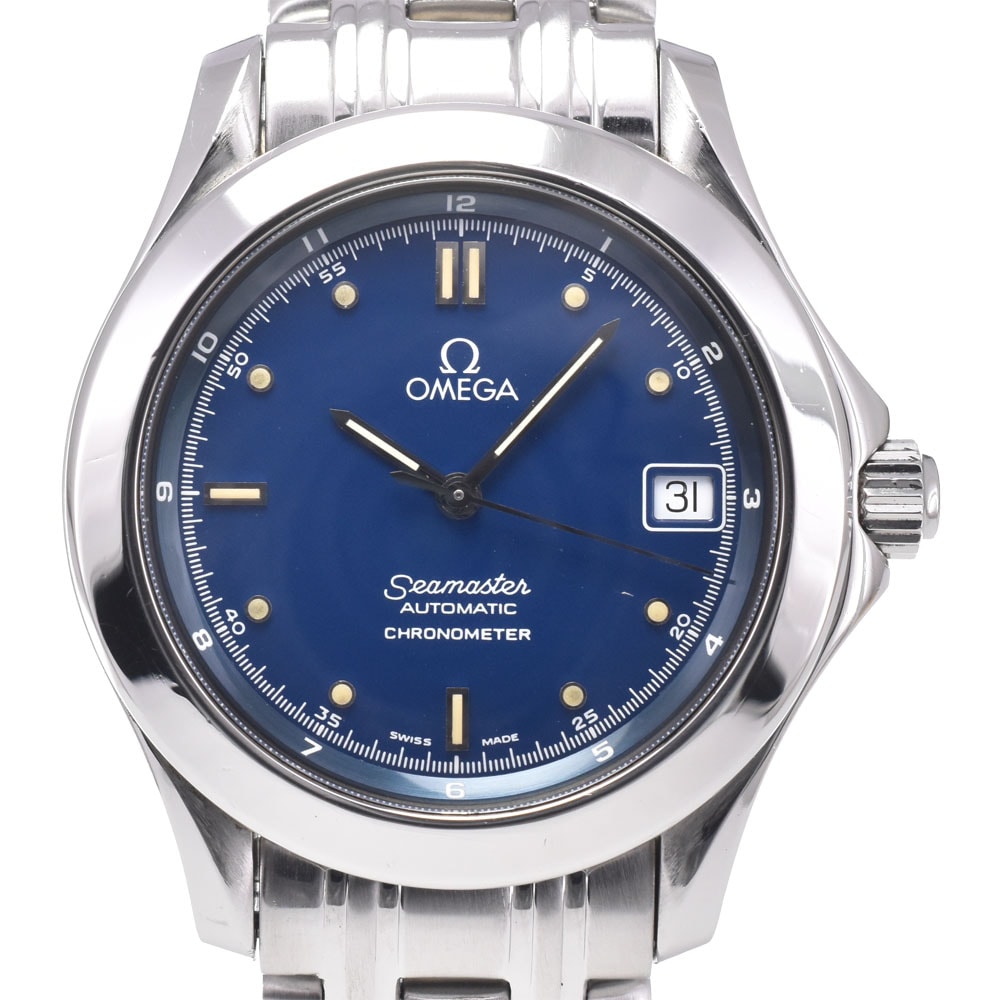 オメガ OMEGA 2501.80 シーマスター クロノメーター ブルー 自動巻き メンズ 良品 腕時計 D#149600