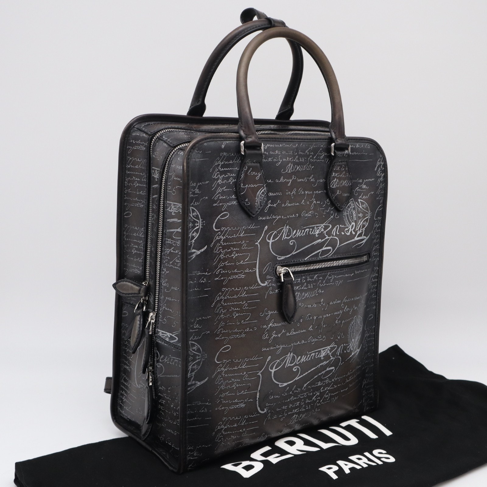 極美品 Berluti ベルルッティ ヴェネチア カーフレザー プルミエジュール バックパック 230786 リュック・デイパック グレージュ カーフレザー メンズ