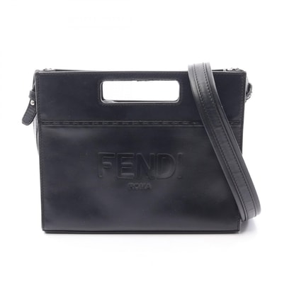 フェンディ FENDI ショッパー スモール 2WAY ハンドバッグ バッグ レザー メンズ レディース ブラック系 7VA547 【中古】