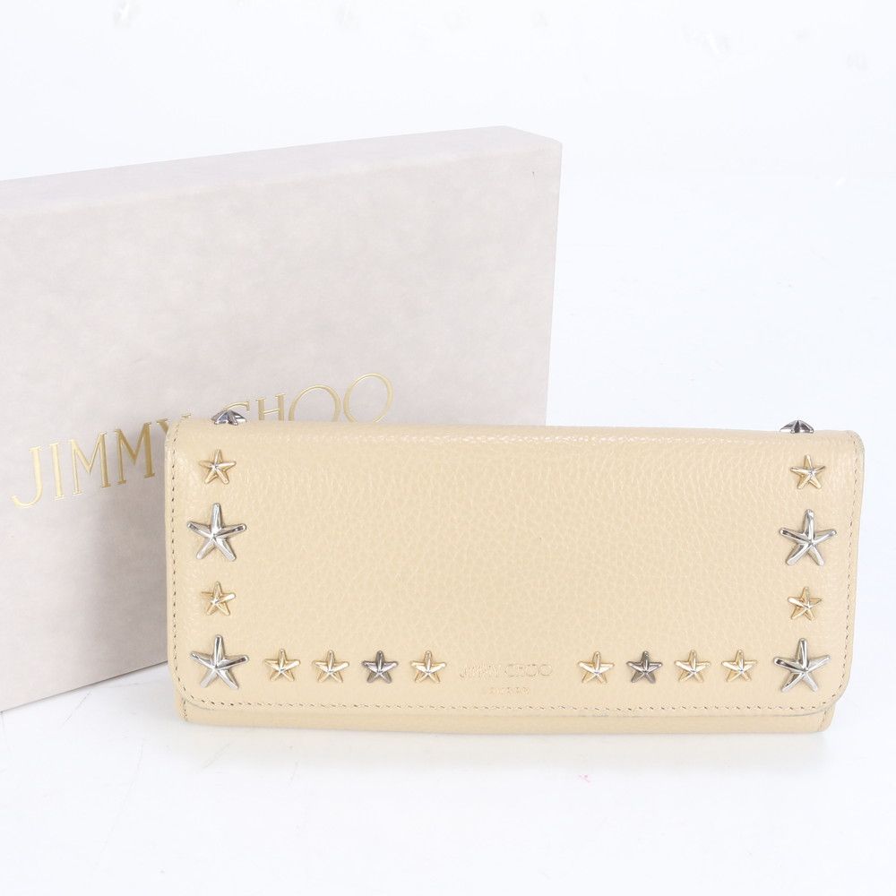 ■美品 ジミーチュウ スタッズスター長財布 レザー