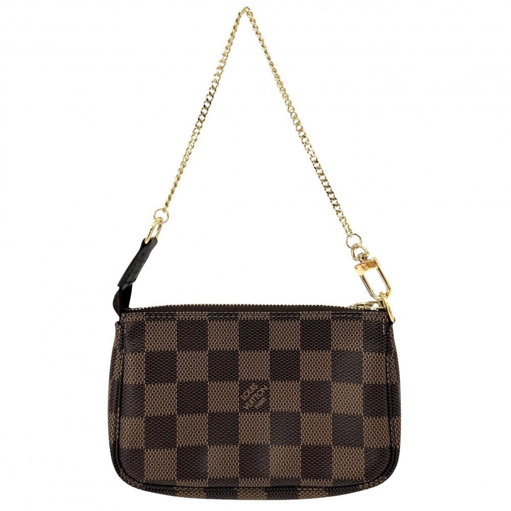 LOUIS VUITTON ルイヴィトン ハンドバッグ ミニポシェットアクセソワール アクセサリーポーチ MiniPochette Accessoires N58009 ダミエキャンバス    ブラウン 茶 ゴールド金具 レディース 美品【中古品】