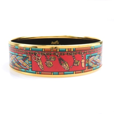 エルメス HERMES バングル ブレスレット エマイユ メタル/エナメル ゴールド/マルチカラー レディース【中古】 e61792j