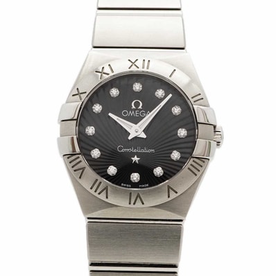 【6wdd0347】オメガ コンステレーション 123.10.24.60.51.001 黒文字盤【中古】腕時計 レディース