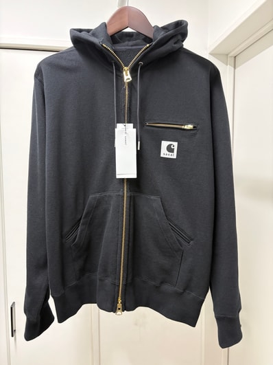 sacai x Carhartt WIP Cotton Jersey Hoodie "Black"