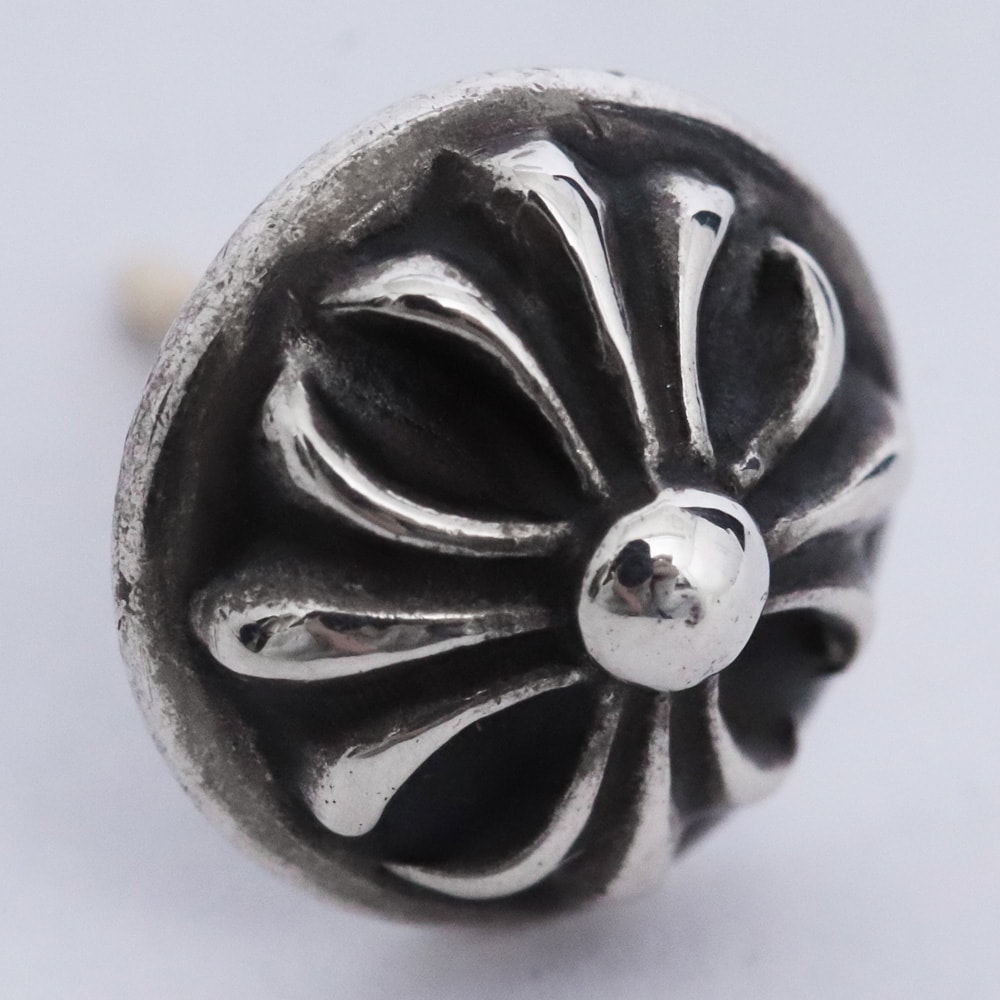 Chrome Hearts Cross Ball Stud Earrings "Silver"