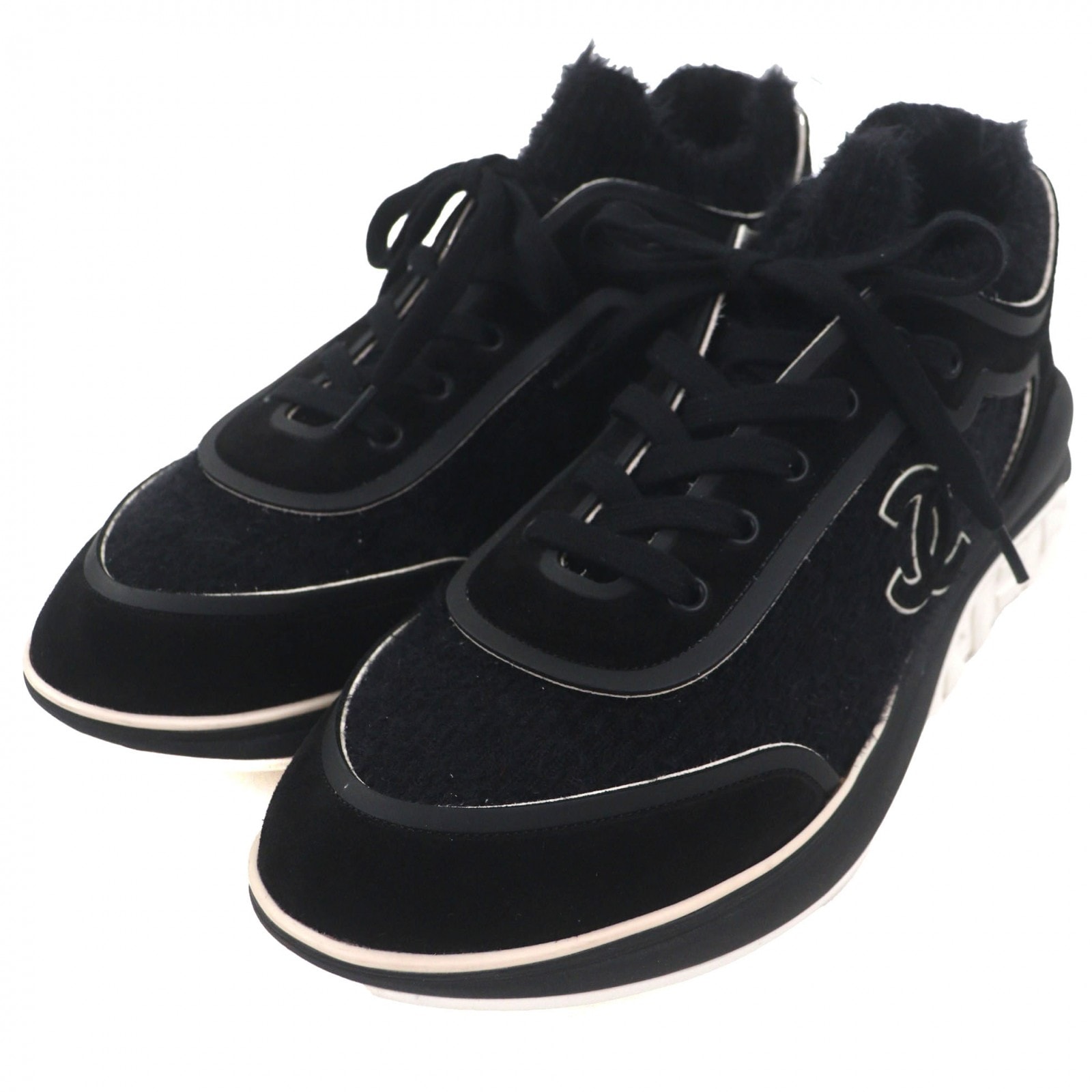 美品 シャネル スニーカー ブラック メンズ 44 G35203