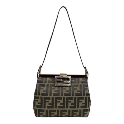 フェンディ ミニバゲット ズッカ ショルダーバッグ キャンバス ブラウン レディース FENDI 中古