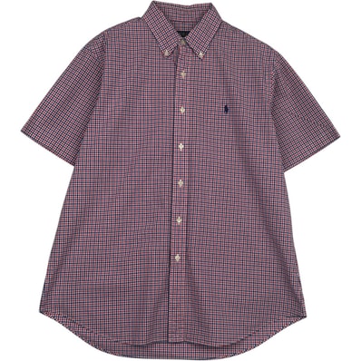 古着 ラルフローレン Ralph Lauren POLO RALPH LAUREN ギンガムチェック 半袖 ボタンダウン チェックシャツ メンズL相当/eaa637726