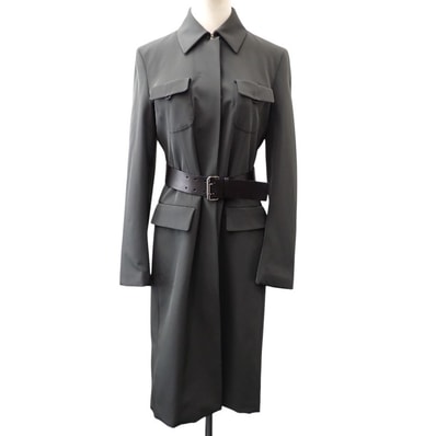 プラダ PRADA 42 ステンカラーコート グレー【中古】【ABランク】