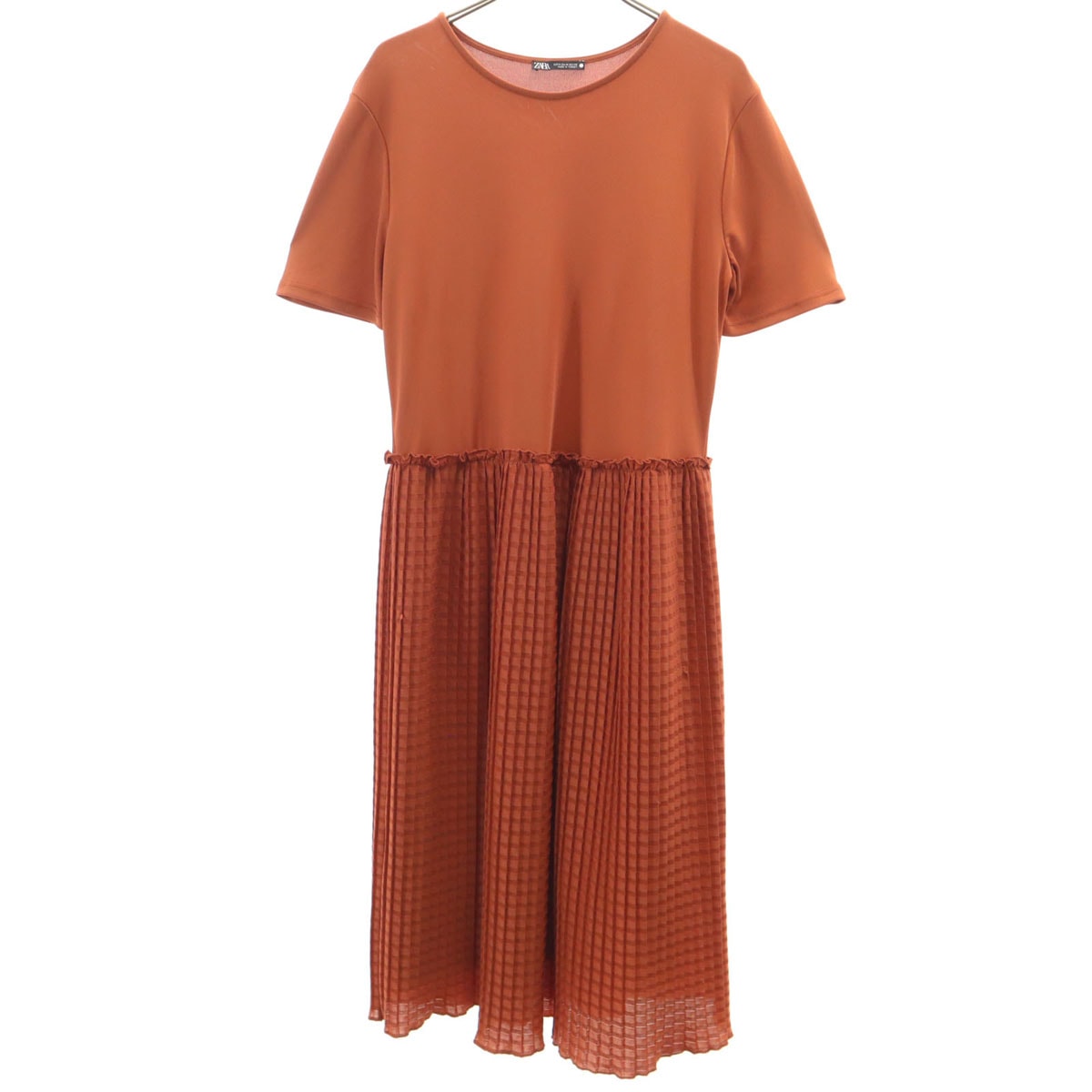 ZARA ザラ 半袖 ワンピース M テラコッタ