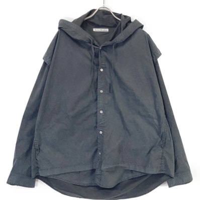 アクネ ストゥディオズ ブラック FN-MN-SHIR000861 ガーメントダイ フーディシャツ 46