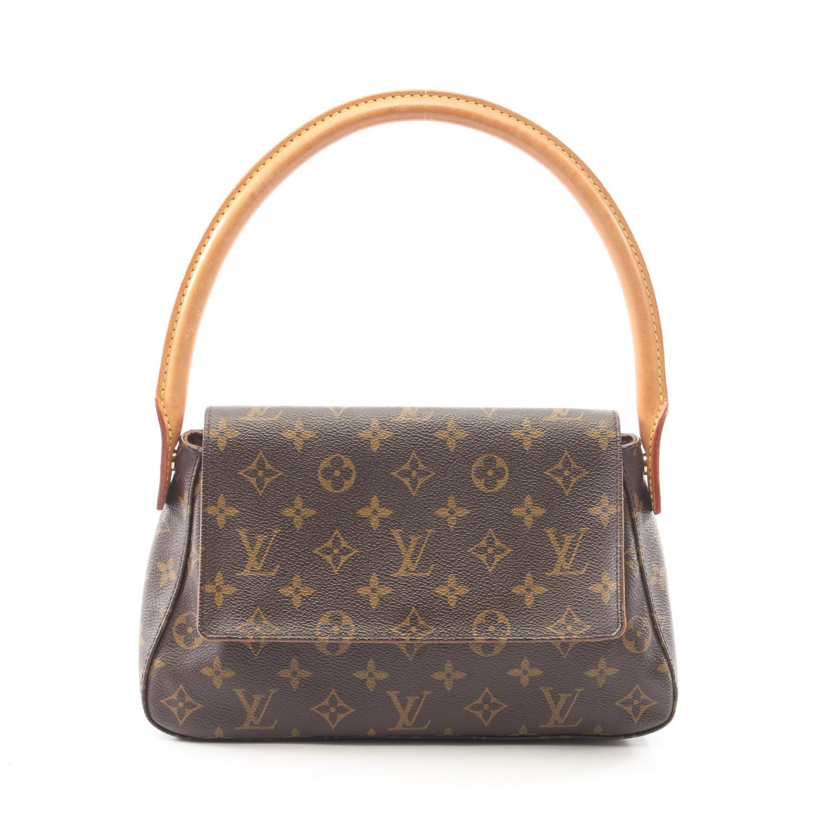 ルイ・ヴィトン LOUIS VUITTON ミニルーピング モノグラム ハンドバッグ バッグ PVCコーティングキャンバス レザー レディース ブラウン系 M51147 【中古】