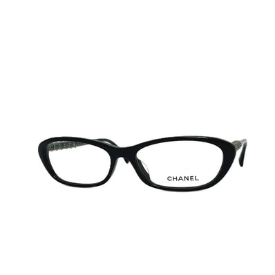 シャネル CHANEL ココマーク スタッズ 3215-A 伊達メガネ メガネフレーム アイウェア 眼鏡 めがね メガネ 眼鏡 プラスチック ブラック