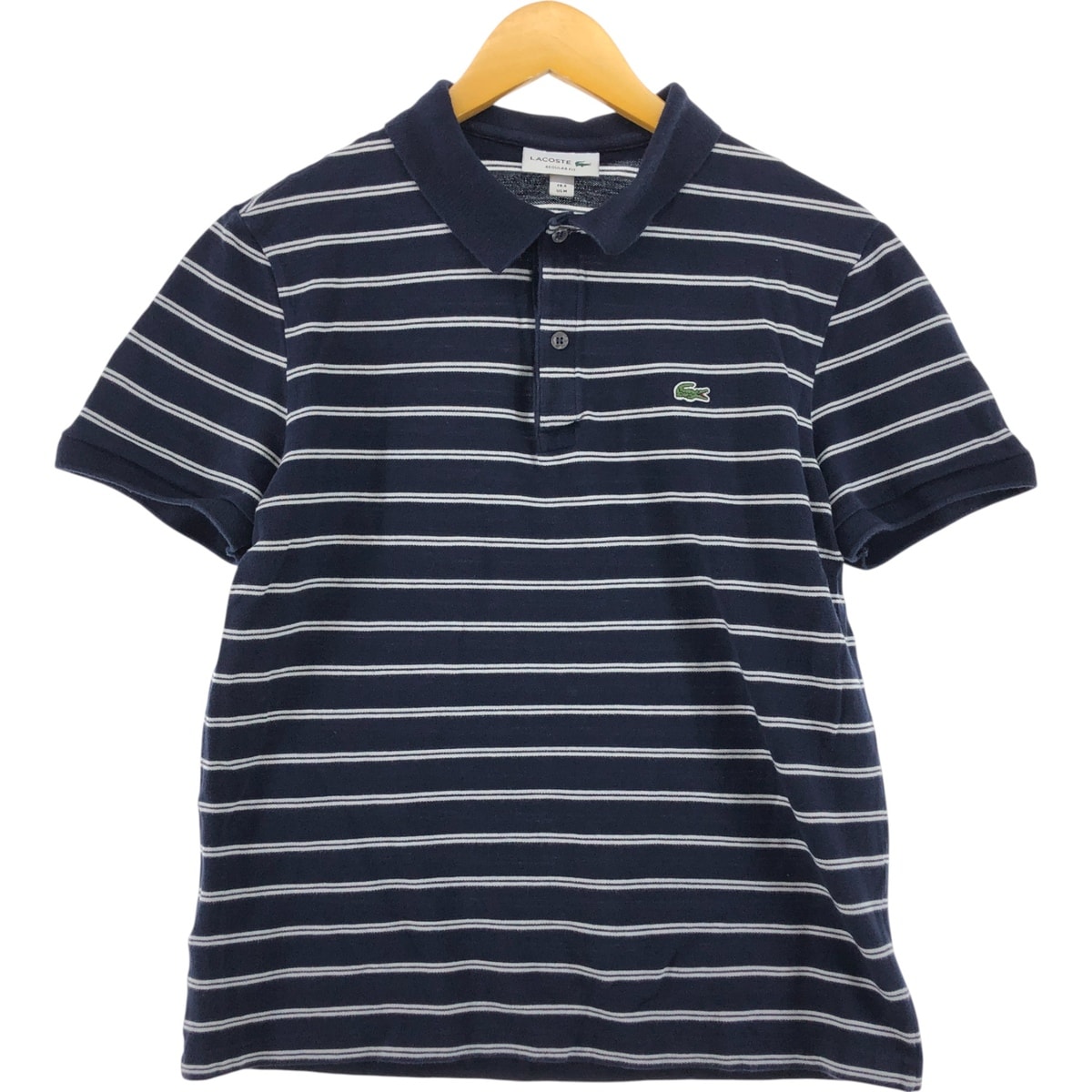 古着 ラコステ LACOSTE REGULAR FIT 半袖 ボーダー ポロシャツ 4 メンズM相当/eaa535346