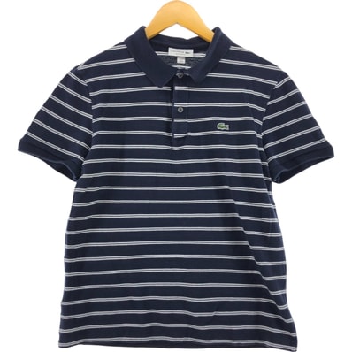 古着 ラコステ LACOSTE REGULAR FIT 半袖 ボーダー ポロシャツ 4 メンズM相当/eaa535346