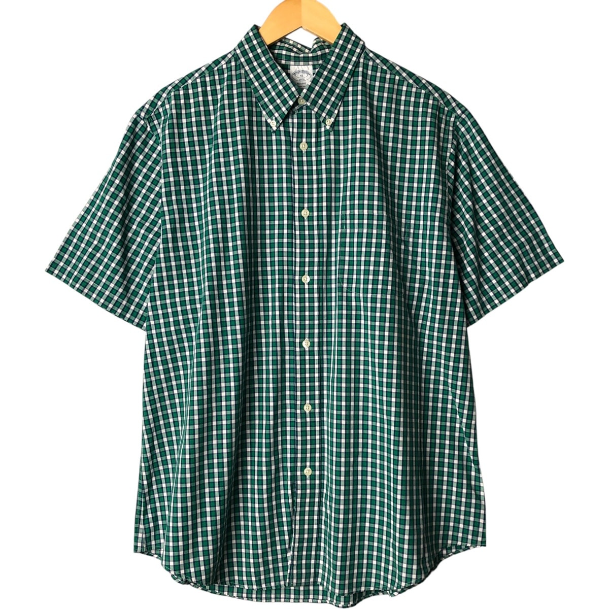 古着 ブルックスブラザーズ Brooks Brothers REGENT 半袖 ボタンダウン チェックシャツ メンズL相当/eaa581856