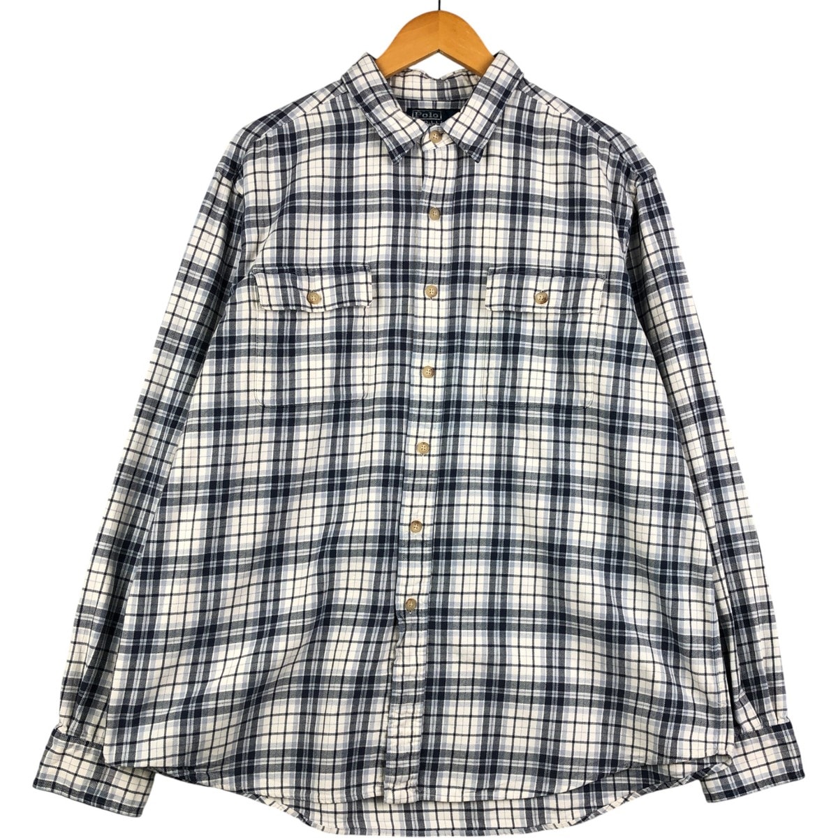古着 ラルフローレン Ralph Lauren POLO by Ralph Lauren 長袖 フランネルチェックシャツ メンズXL相当/eaa600172