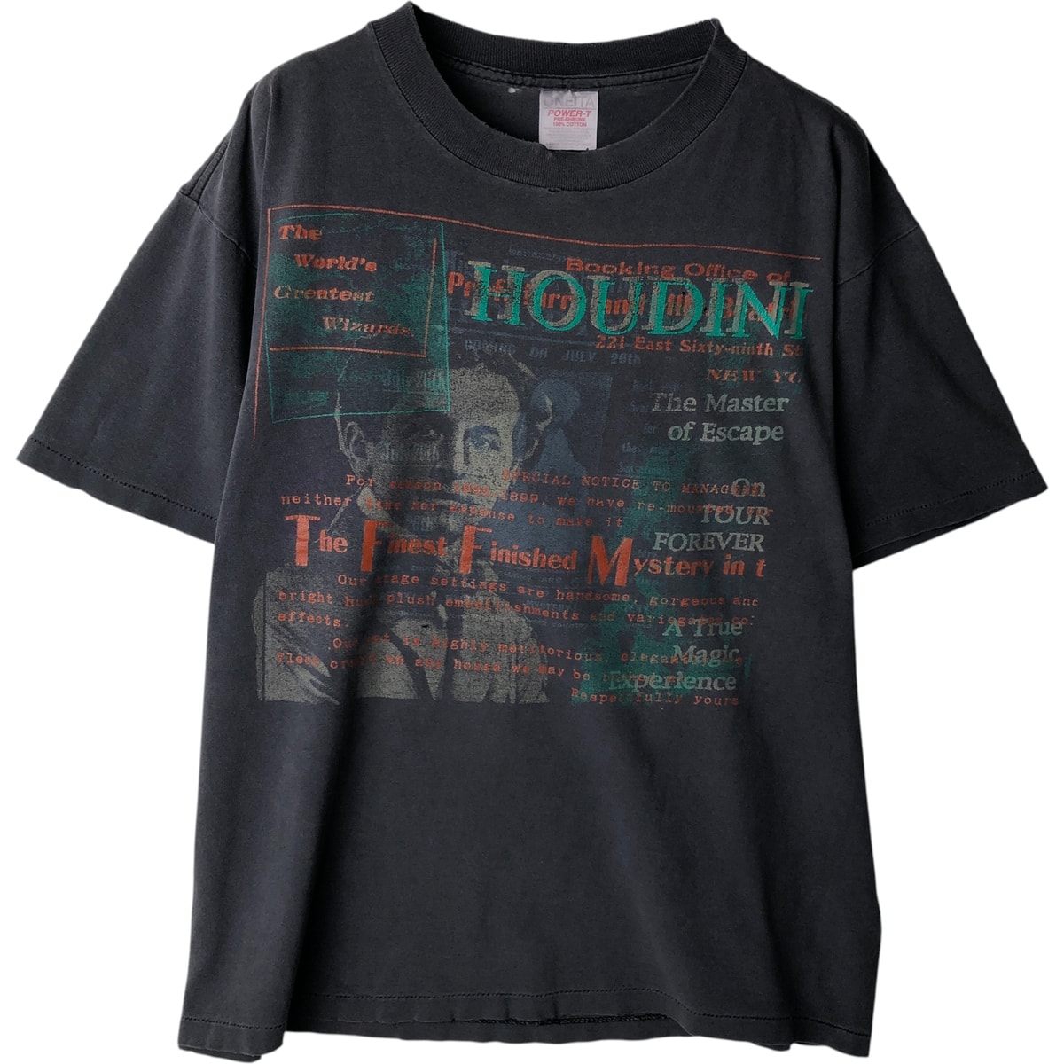 古着 90年代 オニータ ONEITA POWER-T HARRY HOUDINI ハリー フーディーニ 偉人Tシャツ USA製 メンズL相当/eaa617511