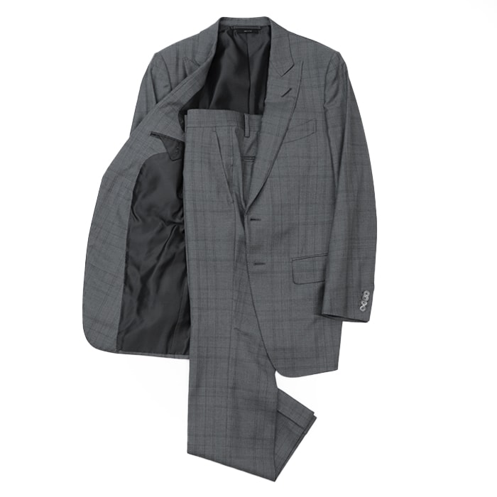 美品 トムフォード ジャケット スラックス スーツ メンズ グレー 7-46R TOM FORD