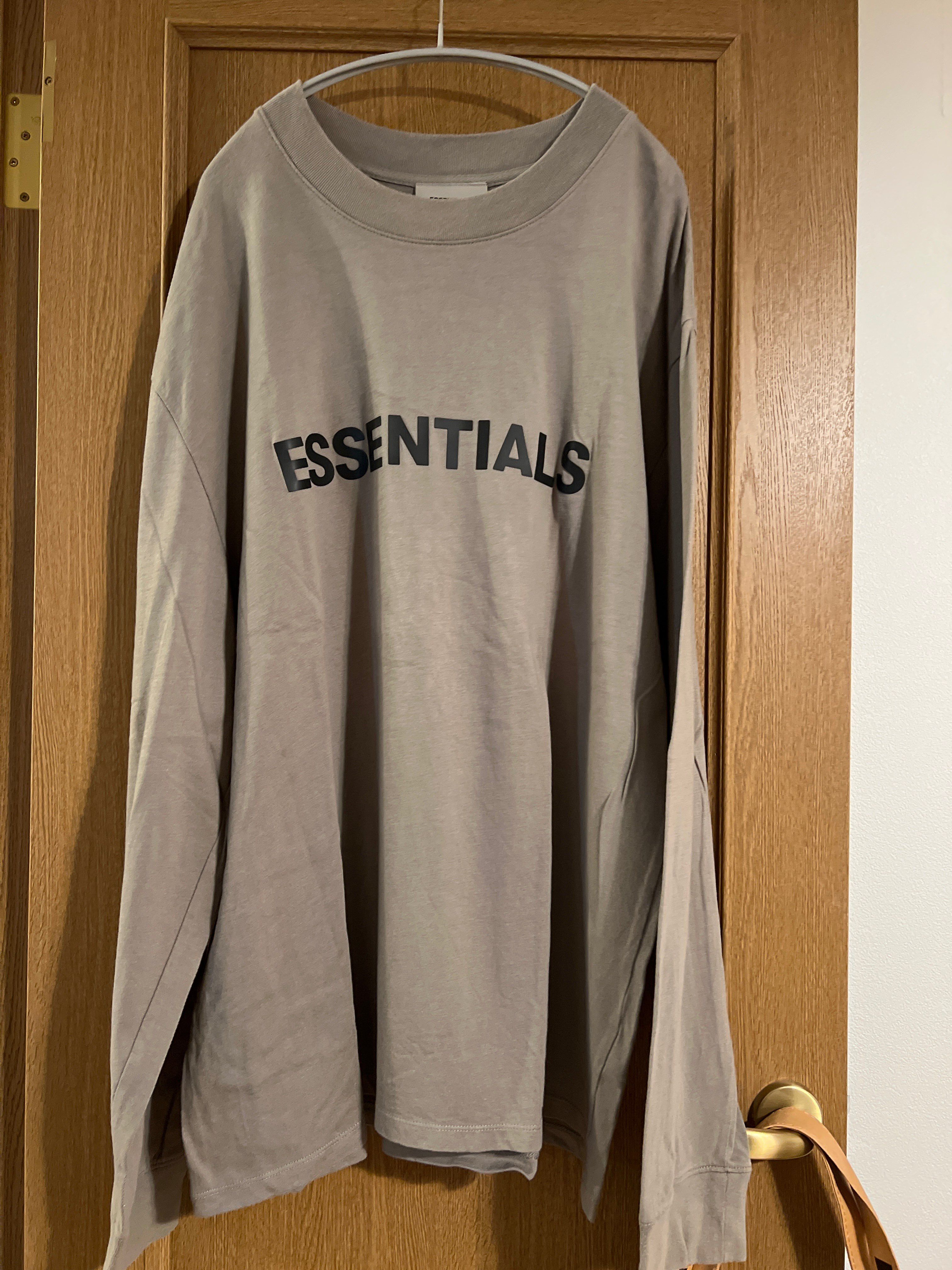 FEAR OF GOD ESSENTIALS 3D Silicon Applique Boxy Long Sleeve T-Shirt "Gray Flannel/Charcoal"