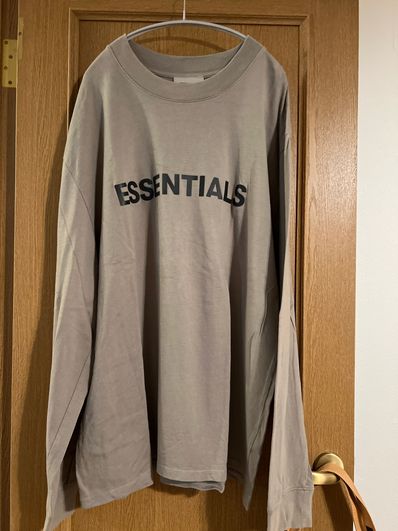 FEAR OF GOD ESSENTIALS 3D Silicon Applique Boxy Long Sleeve T-Shirt "Gray Flannel/Charcoal"
