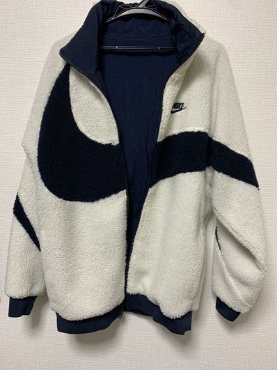 Nike Big Swoosh Reversible Boa Jacket "Sail/Dark Obsidian"