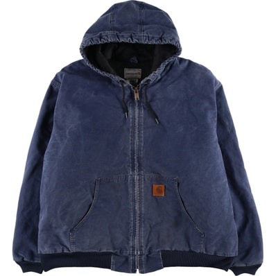 古着 ビッグサイズ カーハート Carhartt アクティブジャケット 中綿入り ダックフルジップパーカー メンズXXXL相当/eaa606447