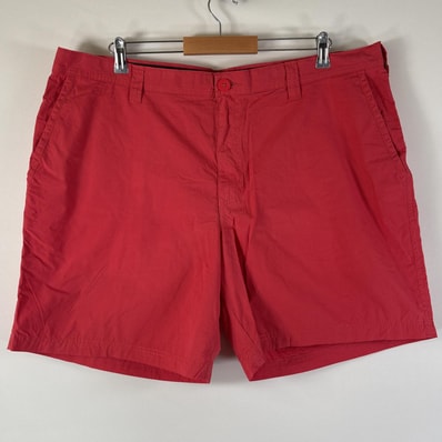 古着 コロンビア Columbia ショートパンツ ハーフショーツ ワンポイントロゴ カラーショーツ ジップアップ 大きいサイズ w42 L8 レッド メンズ