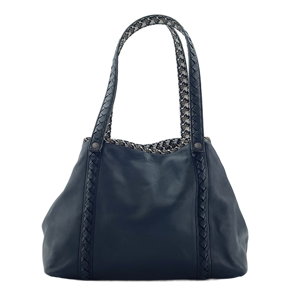 ボッテガヴェネタ BOTTEGAVENETA レザー, ナイロン イントレチャート トートバッグ【中古】