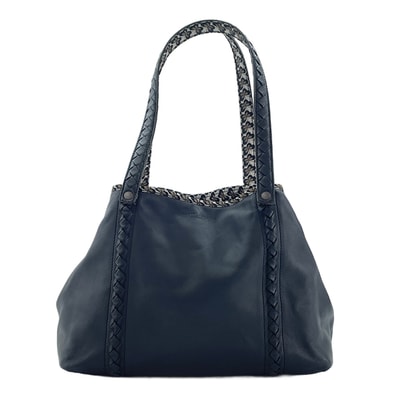 ボッテガヴェネタ BOTTEGAVENETA レザー, ナイロン イントレチャート トートバッグ【中古】