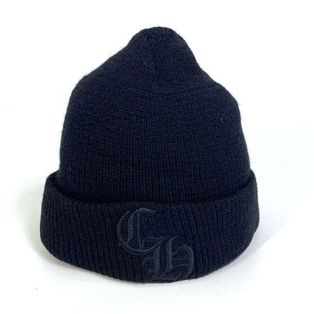 クロムハーツ 帽子 ビーニー CHロゴ 刺繍 ニット帽 ウール ブラック