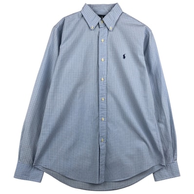 古着 ラルフローレン Ralph Lauren CUSTOM FIT 長袖 ボタンダウンチェックシャツ メンズM相当/eaa458794