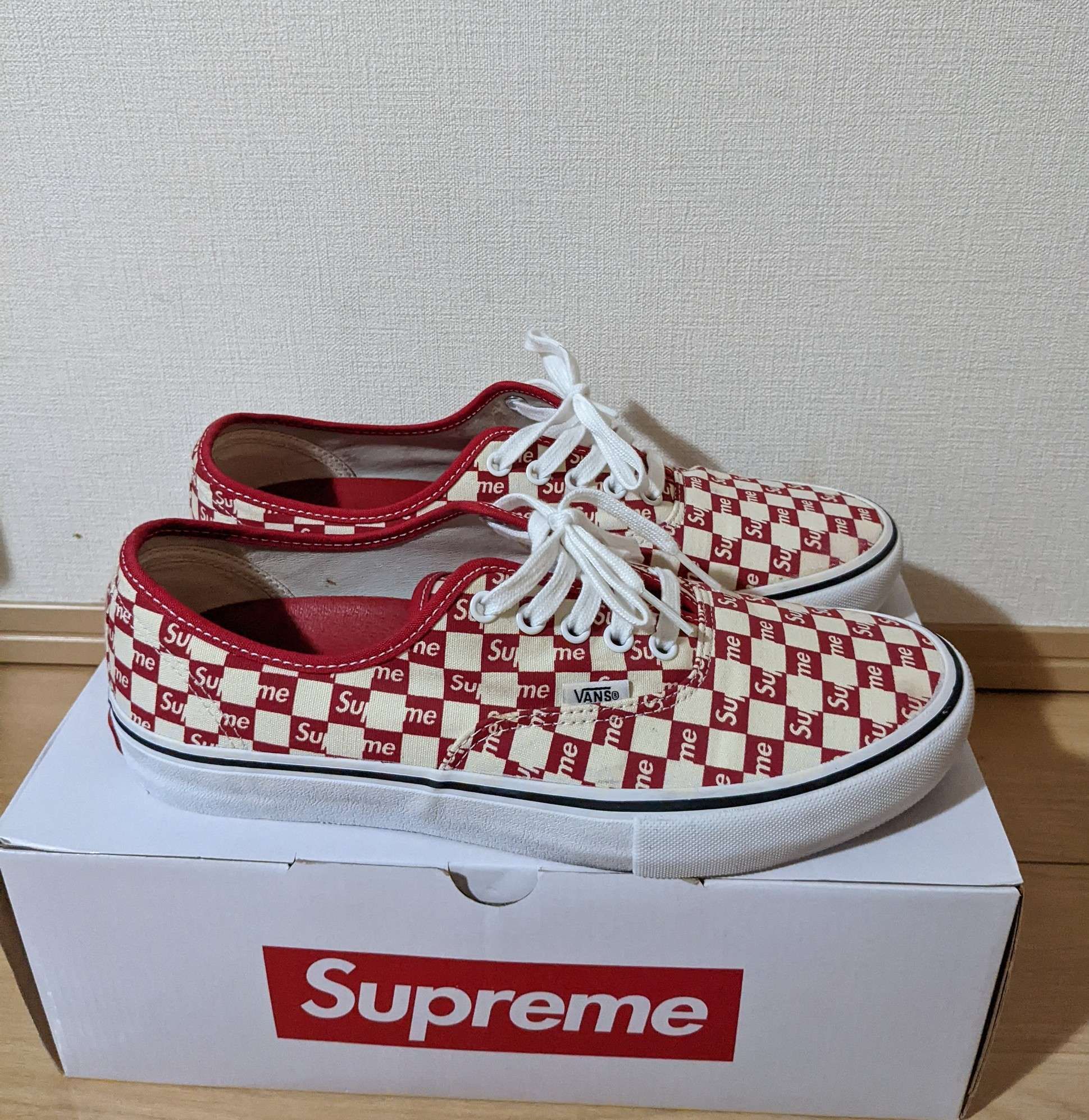 supreme vans checker logo authentic pro