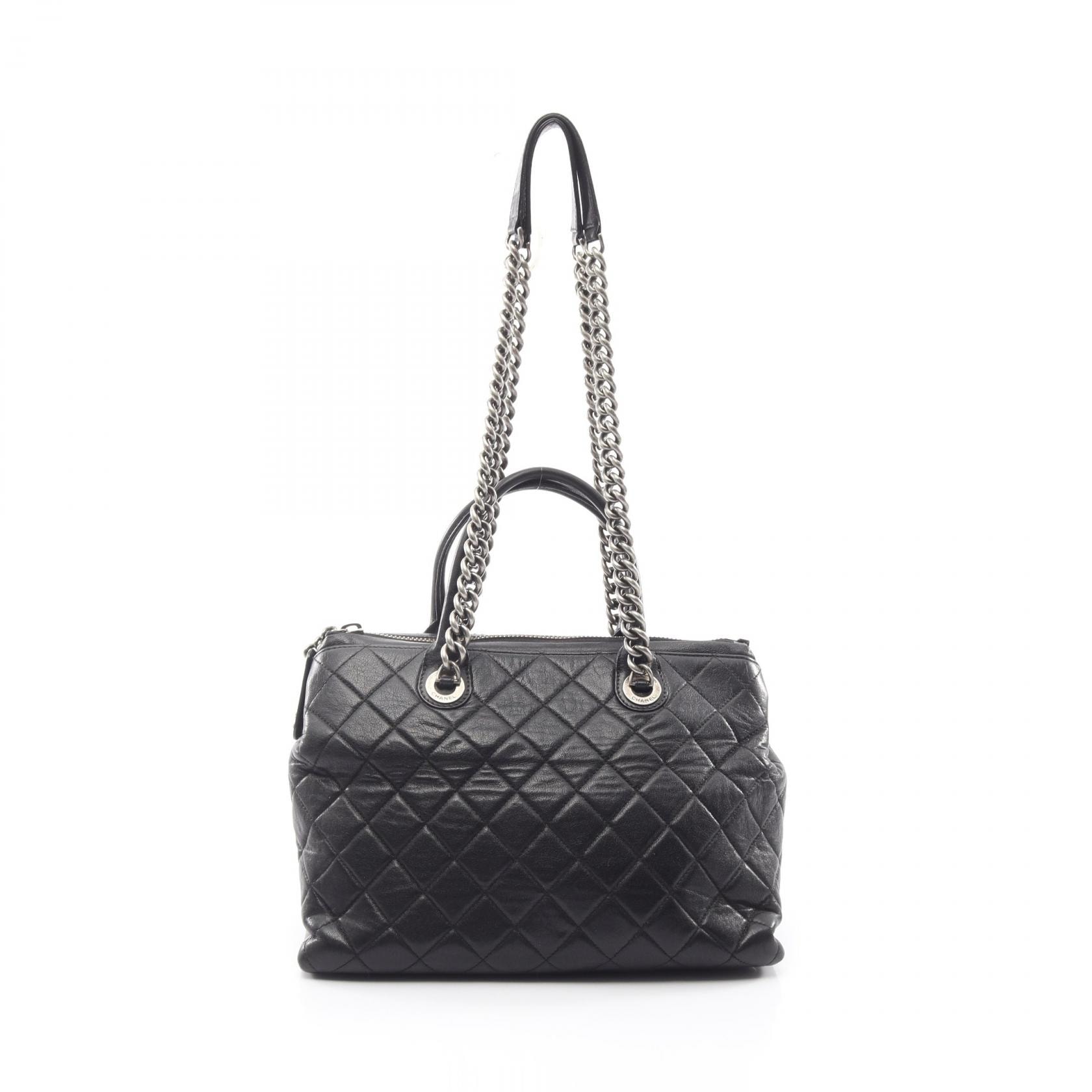 シャネル CHANEL マトラッセ アンティークシルバー金具 2WAY トートバッグ バッグ レザー レディース ブラック系 【中古】