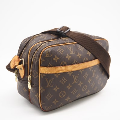 LOUIS VUITTON ルイ・ヴィトン モノグラム リポーターPM M45254 ショルダーバッグ ブラウン コーティングキャンバス レザー メンズ
