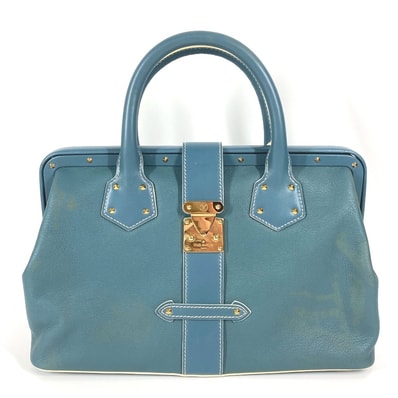 ルイヴィトン LOUIS VUITTON アンジェニュー PM M91807 スハリ カバン トートバッグ スタッズ ハンドバッグ スハリレザー ブルー