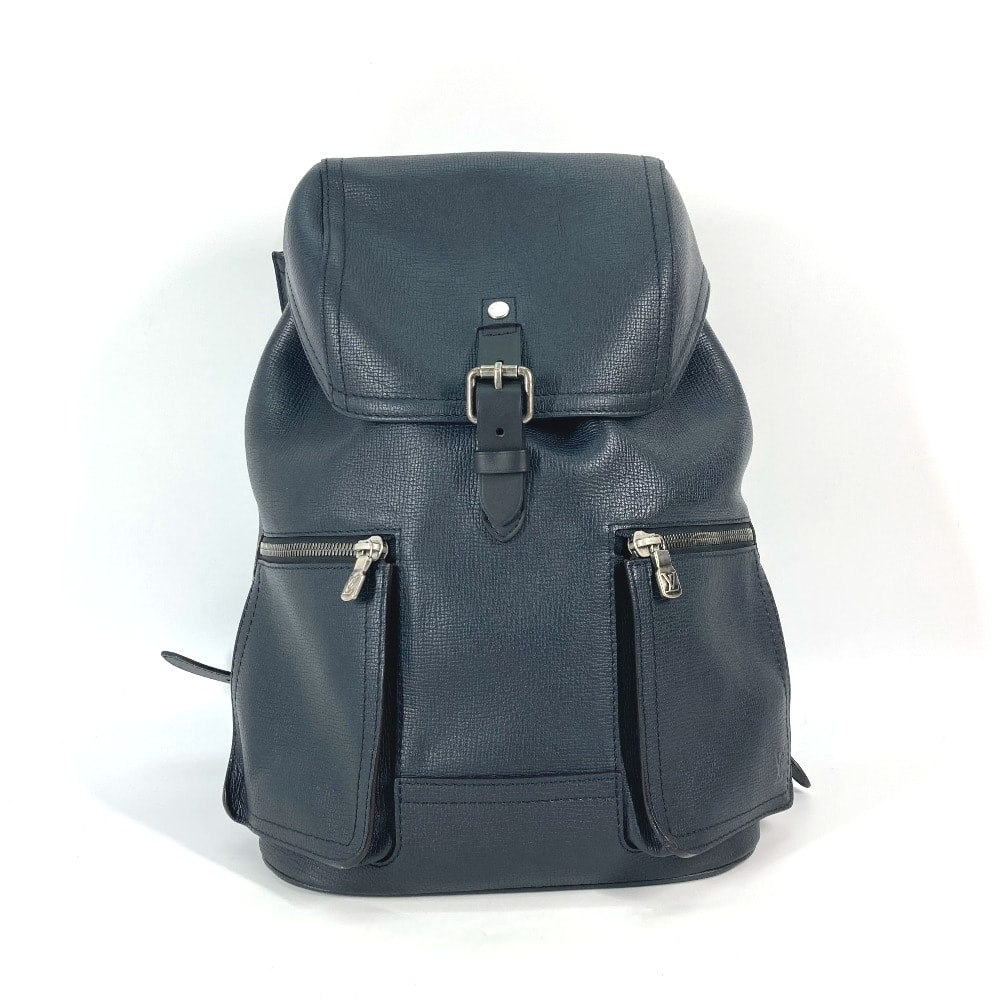 ルイヴィトン LOUIS VUITTON キャニオン・バックパック M54960 ユタ カバン リュックサック ユタレザー ブルーマリーヌ ネイビー 美品