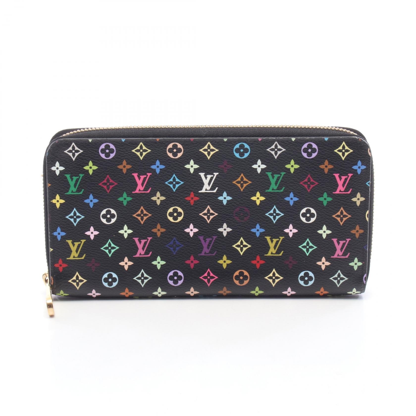 ルイ・ヴィトン LOUIS VUITTON ジッピーウォレット ラウンド長財布 財布 PVCコーティングキャンバス モノグラム・マルチカラー ノワール グルナード レディース ブラック系 M60243 【中古】