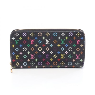 ルイ・ヴィトン LOUIS VUITTON ジッピーウォレット ラウンド長財布 財布 PVCコーティングキャンバス モノグラム・マルチカラー ノワール グルナード レディース ブラック系 M60243 【中古】