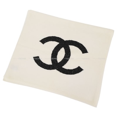 CHANEL シャネル ストール 大判 ニット シンプル ビック ココマーク ラメ 白 (ホワイト) カシミヤ/シルク 新品未使用