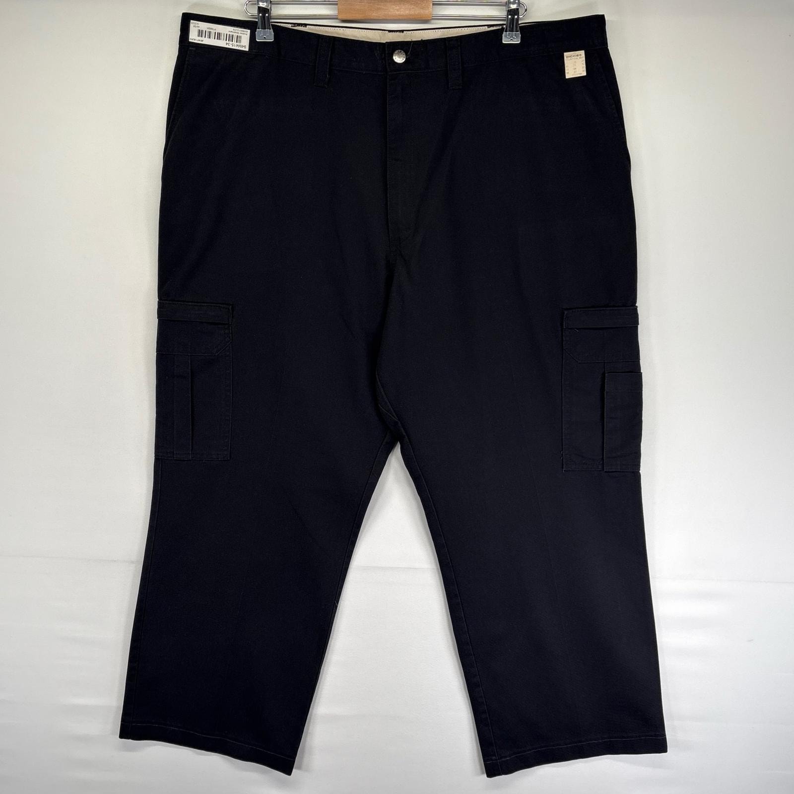 古着 ディッキーズ Dickies パンツ カーゴ ワンポイントロゴ 大きいサイズ ジッパーフライ ワークパンツ w44  ブラック系 メンズ