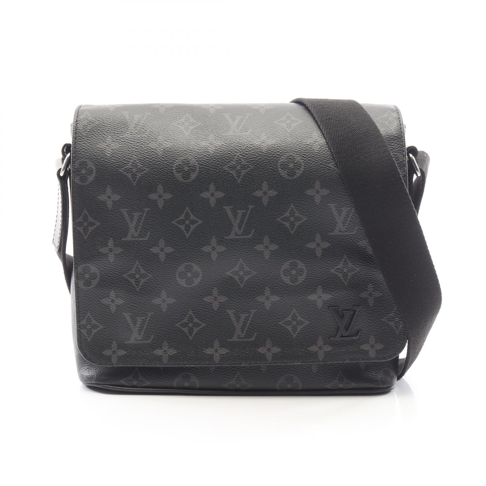 ルイ・ヴィトン LOUIS VUITTON ディストリクトPM NM ショルダーバッグ バッグ PVCコーティングキャンバス レザー モノグラム・エクリプス メンズ ブラック系 M44000 【中古】