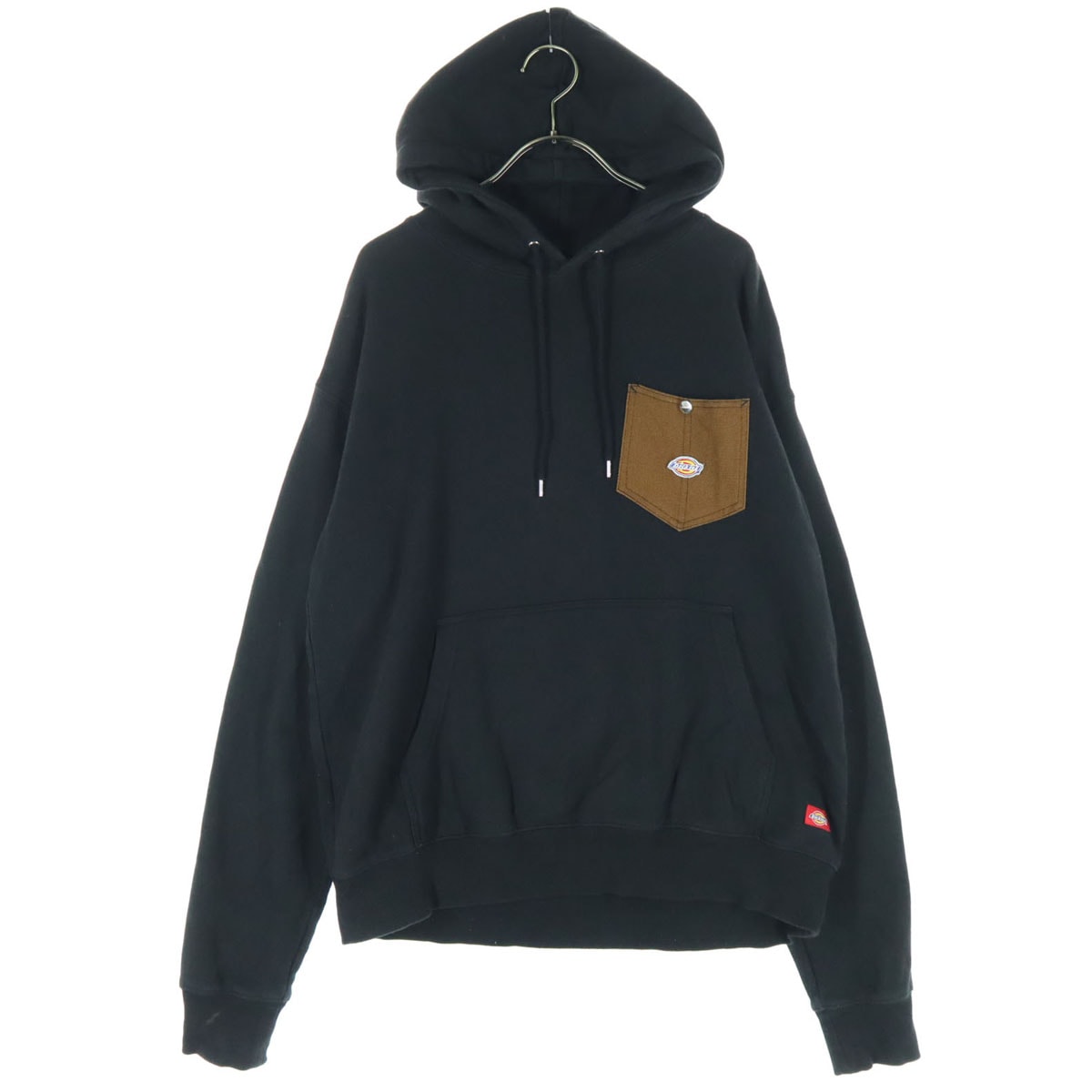 Dickies ディッキーズ ワンポイントロゴ 長袖 スウェットパーカー M ブラック