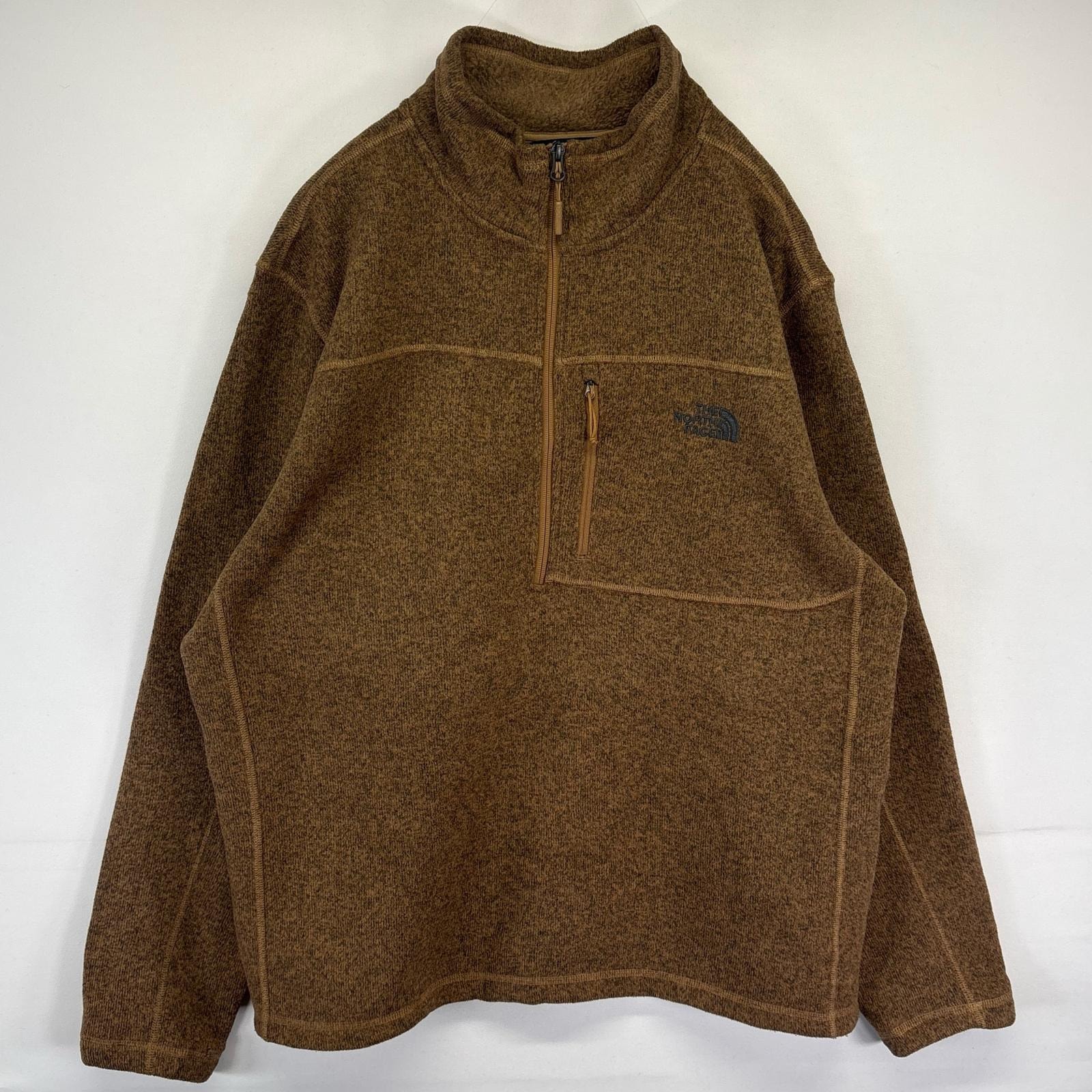 古着 ザ・ノースフェイス THE NORTH FACE フリーストレーナー ベターセータータイプ ワンポイントロゴ 大きいサイズ 2XL  ブラウン系 メンズ