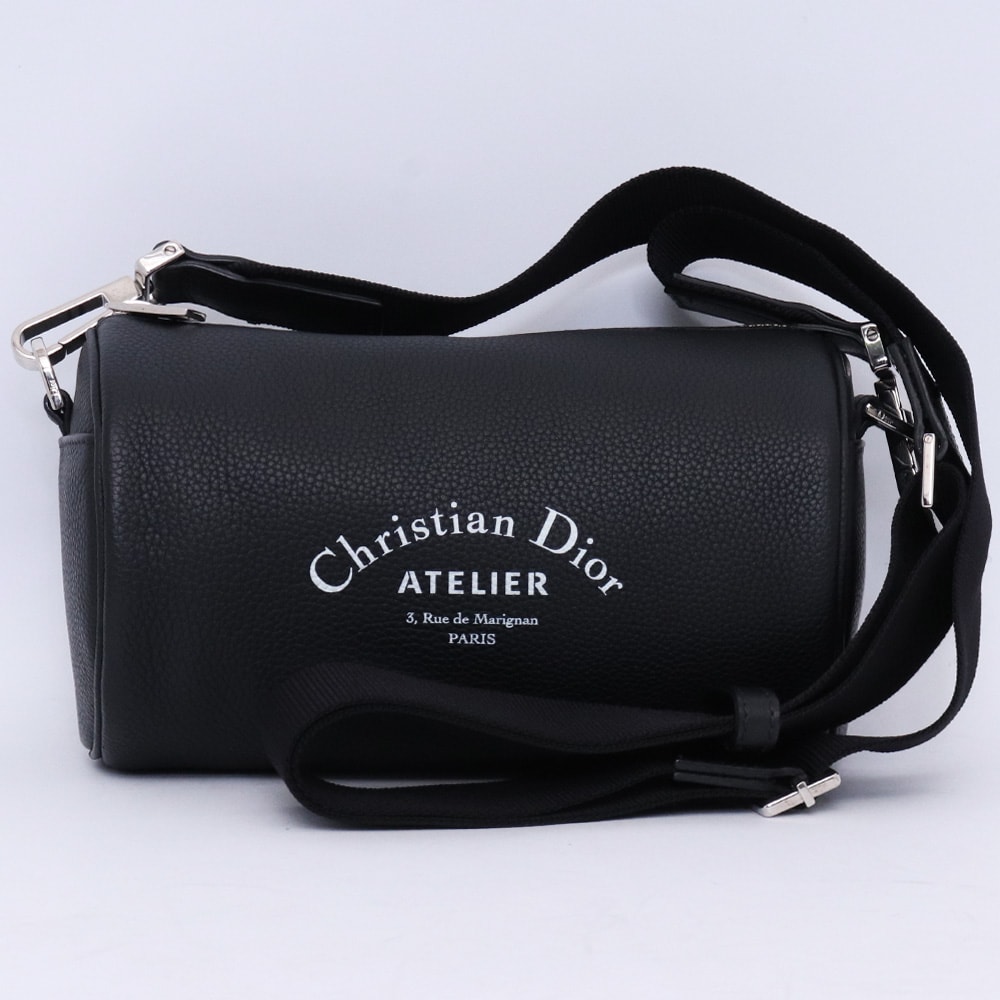 CHRISTIAN DIOR アトリエ ローラー ショルダーバッグ レザー ブラック